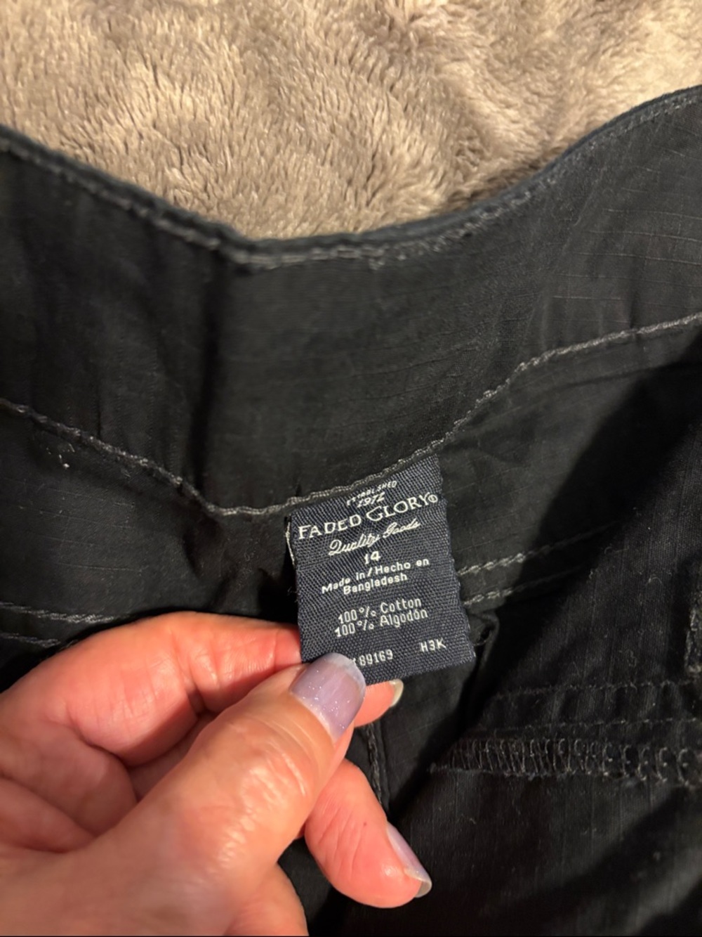 Faded Glory Womens’s  Black Drawstring  Capri Cargo Pants size 14 NWT - Picture 2 of 6